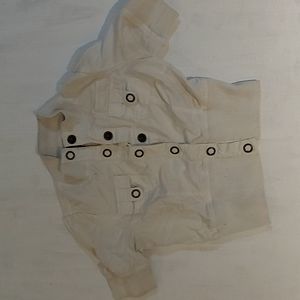 Off white crop top short sleeve button up jacket by seduction M/M